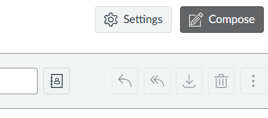 Screenshot in the inbox of the compose a message button.